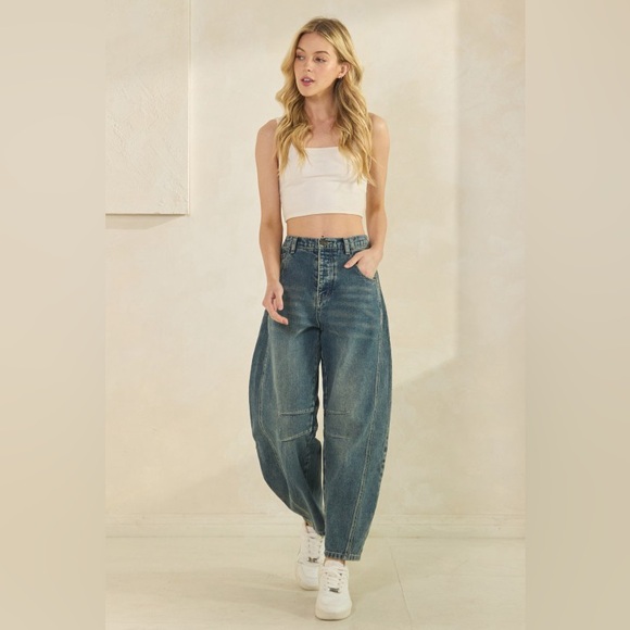 Sage + Fig Pants - SF05 Last 1! Cute Denim Barrel Pants